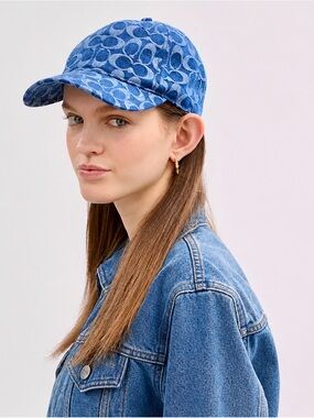 Coach Blue Signature Denim Baseball Cap